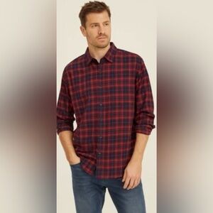 UNTUCKit Men’s Red Plaid Button Down Shirt‎ Untucked Fit Dadcore Lumberjack XL
